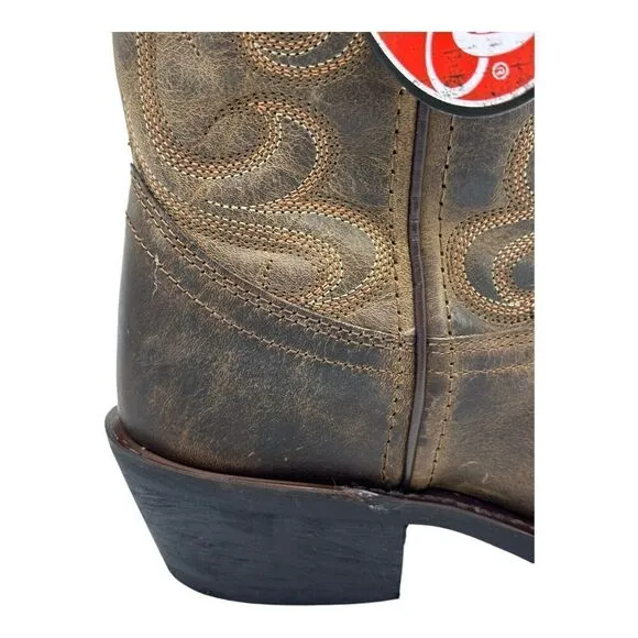 Laredo Women's Size 6.5M Lad Tan Distress 11 Western Leather Boots With Box NEW