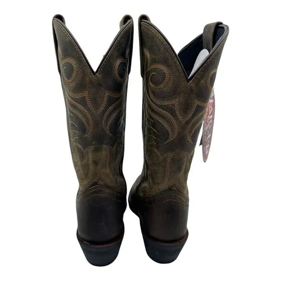 Laredo Women's Size 6.5M Lad Tan Distress 11 Western Leather Boots With Box NEW