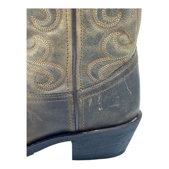 Laredo Women's Size 6.5M Lad Tan Distress 11 Western Leather Boots With Box NEW