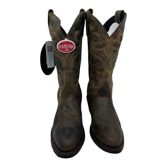 Laredo Women's Size 6.5M Lad Tan Distress 11 Western Leather Boots With Box NEW