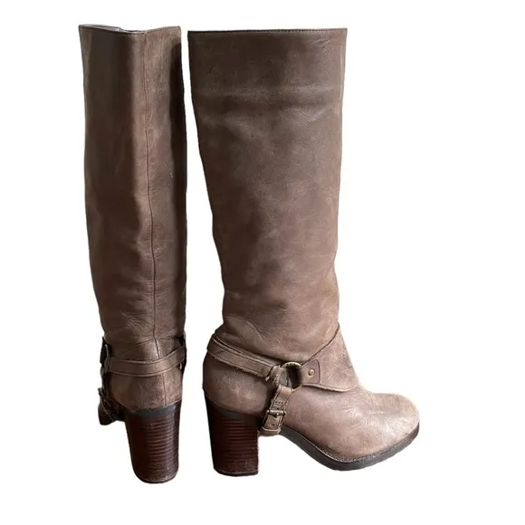 Lauren Ralph Lauren Delsa Burnished Leather Ridding Boots Leather Upper Size: 8B