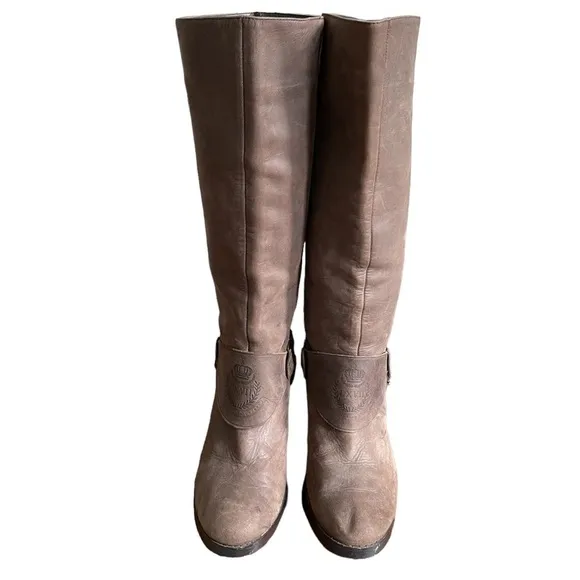 Lauren Ralph Lauren Delsa Burnished Leather Ridding Boots Leather Upper Size: 8B