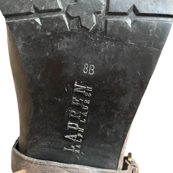 Lauren Ralph Lauren Delsa Burnished Leather Ridding Boots Leather Upper Size: 8B