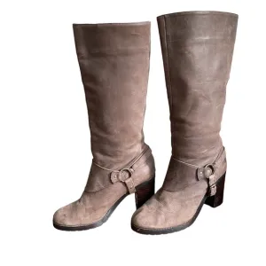 Lauren Ralph Lauren Delsa Burnished Leather Ridding Boots Leather Upper Size: 8B