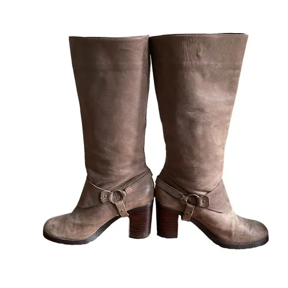 Lauren Ralph Lauren Delsa Burnished Leather Ridding Boots Leather Upper Size: 8B