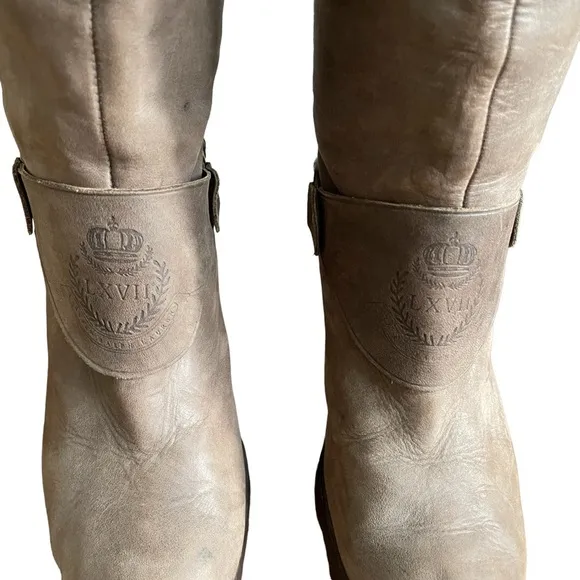Lauren Ralph Lauren Delsa Burnished Leather Ridding Boots Leather Upper Size: 8B
