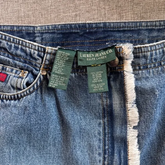 Lauren Ralph Lauren Jeans Co. c. 1990s Patchwork Denim Maxi Skirt | M