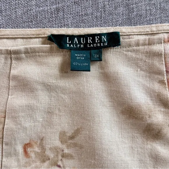 Lauren Ralph Lauren Linen Tea Rose Midi Skirt Wheat | 18W