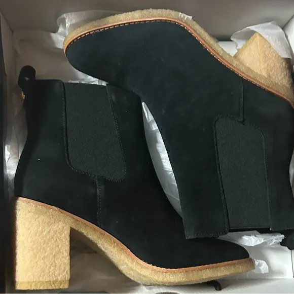 Lauren Ralph Lauren Marianna Black Suede Boots Size 8 New In Box