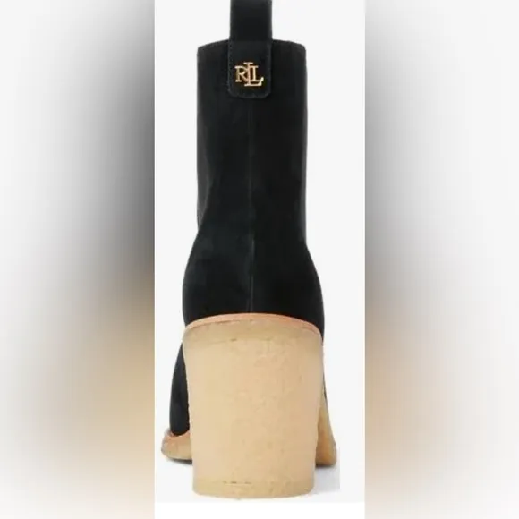 Lauren Ralph Lauren Marianna Black Suede Boots Size 8 New In Box
