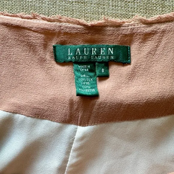 Lauren Ralph Lauren Raw Edge Silk Knee Length Skirt Rosewood | 8