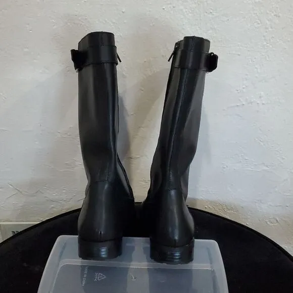 Lauren Ralph Lauren Sorissa Black Leather Women's Boots Size 6.5