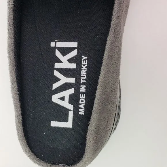 Layki Womens EU 38 US 7-7.5 Fashion Made In Turkey Slip On Platform Mule Shoes