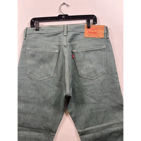 Levi's 501 Shrink-To-Fit Jeans Mens 34x30 Green Straight Leg Button Fly NWT
