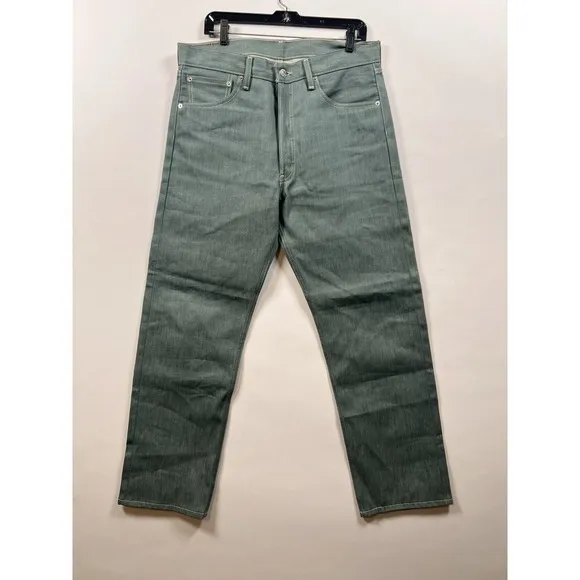 Levi's 501 Shrink-To-Fit Jeans Mens 34x30 Green Straight Leg Button Fly NWT