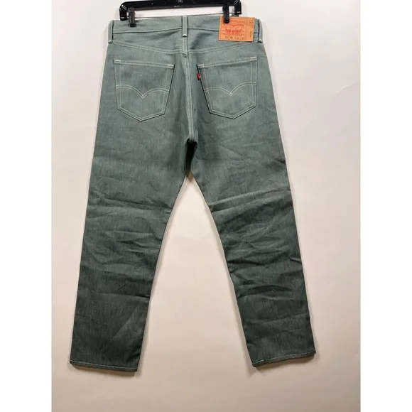 Levi's 501 Shrink-To-Fit Jeans Mens 34x30 Green Straight Leg Button Fly NWT
