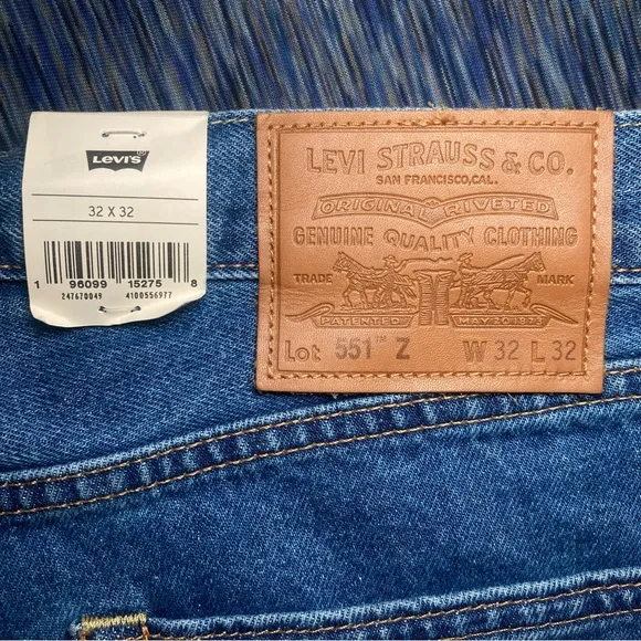 Levi’s Jeans 551z 1961 Men's 32x30 Big E Red Tab Straight Leg Medium Wash Blue