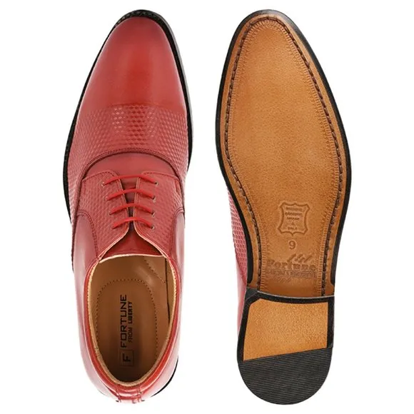 LIBERTYZENO Men's Red Lace-Up Shoes