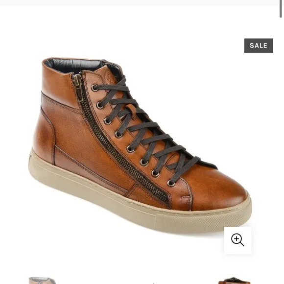 Like New Thomas &amp; Vine Men's Brown Xander real Leather High-Top boots shoes