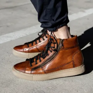 Like New Thomas &amp; Vine Men's Brown Xander real Leather High-Top boots shoes