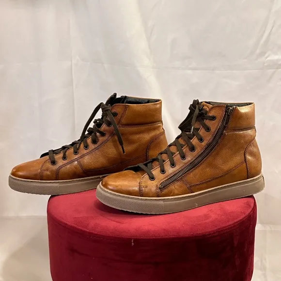 Like New Thomas &amp; Vine Men's Brown Xander real Leather High-Top boots shoes