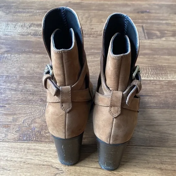 𝅺lk Bennett Aleena Boots Toffee Brown Nubuck Suede Leather Equestrian Size 39