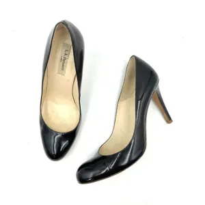LK Bennett Shilo Patent Leather Court Shoes Stiletto Heels Custom Dyed Black