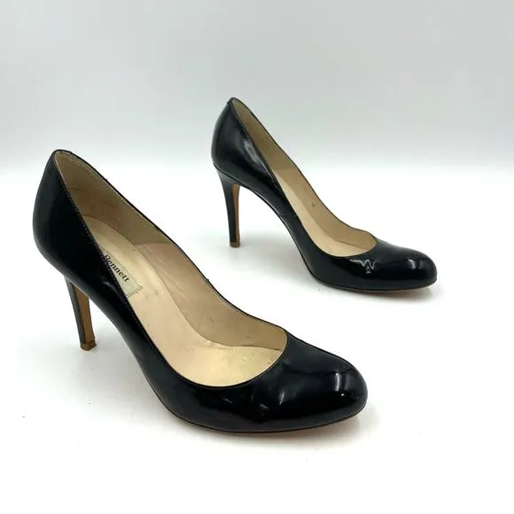 LK Bennett Shilo Patent Leather Court Shoes Stiletto Heels Custom Dyed Black
