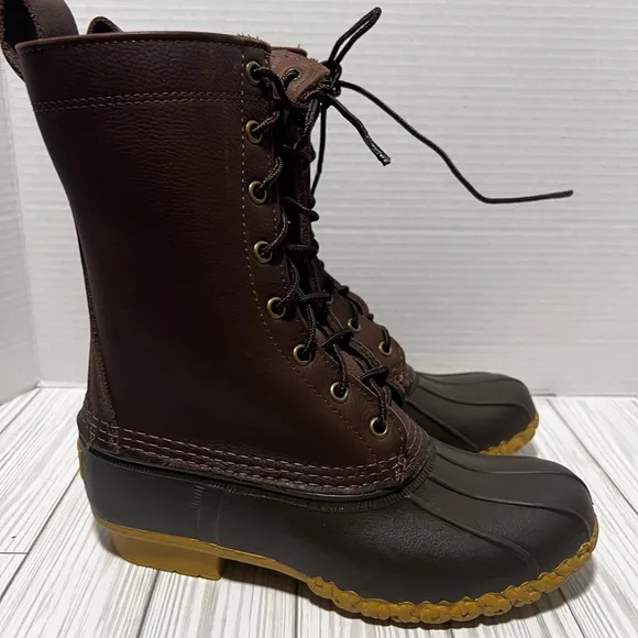 L.L. Bean Maine Hunting Shoes Women’s Size 7 10” Lace Up Boots Genuine Leather