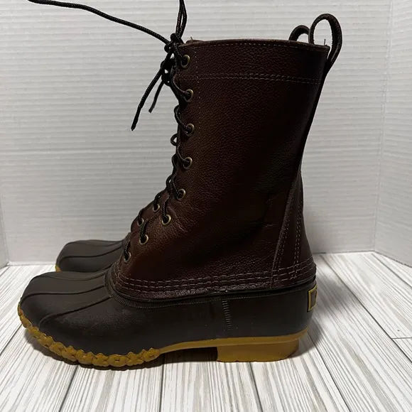 L.L. Bean Maine Hunting Shoes Women’s Size 7 10” Lace Up Boots Genuine Leather