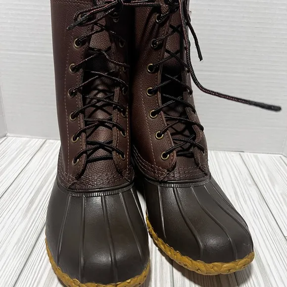 L.L. Bean Maine Hunting Shoes Women’s Size 7 10” Lace Up Boots Genuine Leather