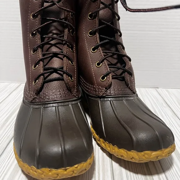 L.L. Bean Maine Hunting Shoes Women’s Size 7 10” Lace Up Boots Genuine Leather