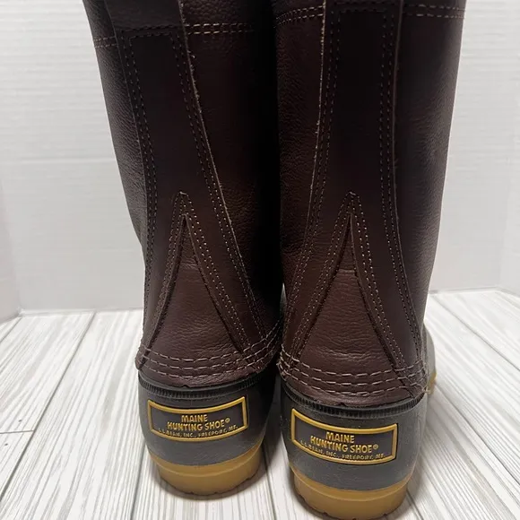L.L. Bean Maine Hunting Shoes Women’s Size 7 10” Lace Up Boots Genuine Leather