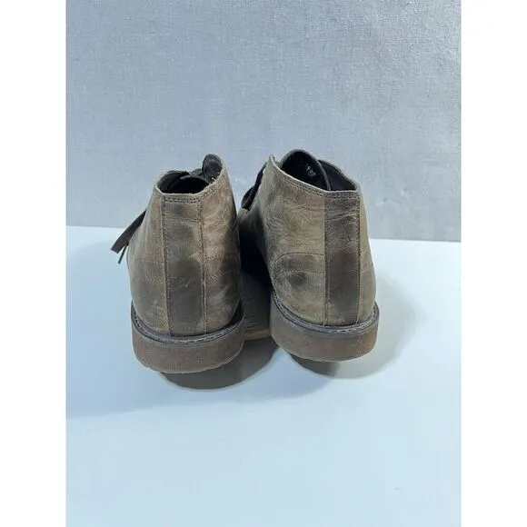 LL Bean Stonington Shoes Brown Oiled Leather Lace Up Chukka Boots 10.5