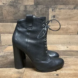 Loeffler Randall High Heel Modern Victorian Style Boots. Soft Black Leather 9B