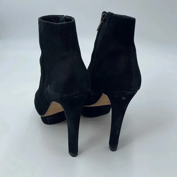 Loeffler Randall Suede Ankle Boots With Leather Cap Toe