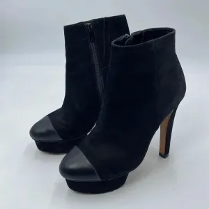 Loeffler Randall Suede Ankle Boots With Leather Cap Toe