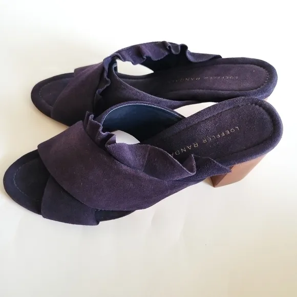 Loeffler randall Talley Navy blue sandal With Ruffle Details Size 6 Summer Shoes
