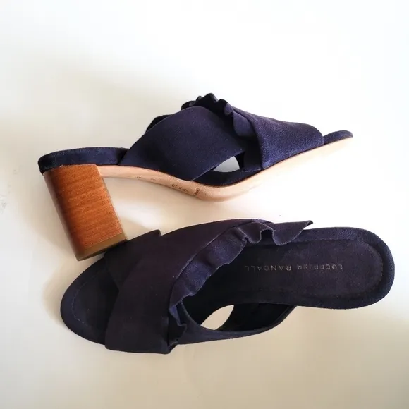 Loeffler randall Talley Navy blue sandal With Ruffle Details Size 6 Summer Shoes