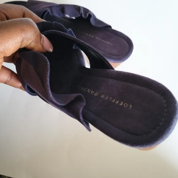 Loeffler randall Talley Navy blue sandal With Ruffle Details Size 6 Summer Shoes