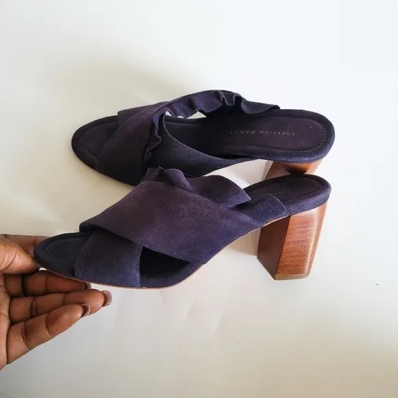 Loeffler randall Talley Navy blue sandal With Ruffle Details Size 6 Summer Shoes
