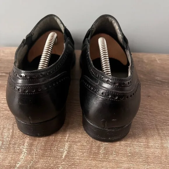 Lorenzo Banfi Brogue Slip-on Shoes Leather Made in Italy Mens 8 1/2