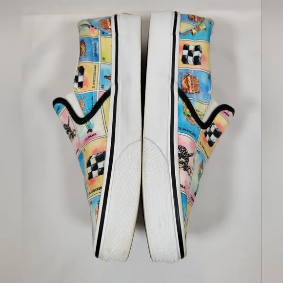 Los Vans Loteria Multi-Color Classic Sneakers Shoes Unisex M6 W7.5 Grunge Worn