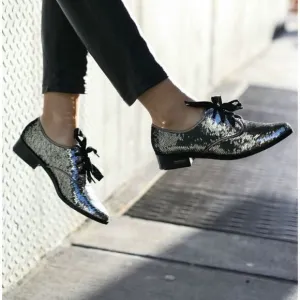Louise et Cie Adwin Derby Sequin Oxfords Size