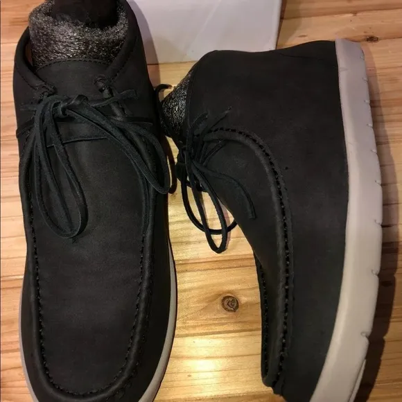 Lucky Brand chukka boots sz 7 black dark gray new suede ankle