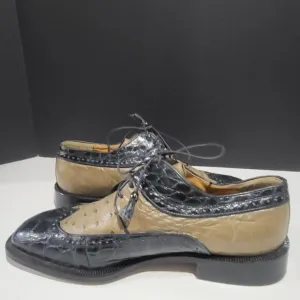 M Collection Men's Genuine Alligator Italian Shoes