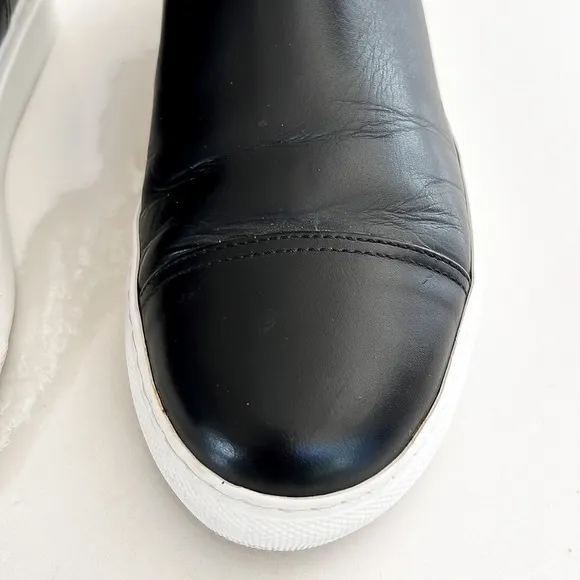 M. Gemi Black White and Red Leather Ankle Boots Sneakers Womens Sz EU 36 / US 6