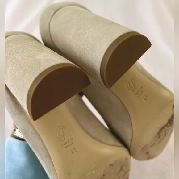 M. Gemi The Lustro 90mm Suede Block Heels Size 41