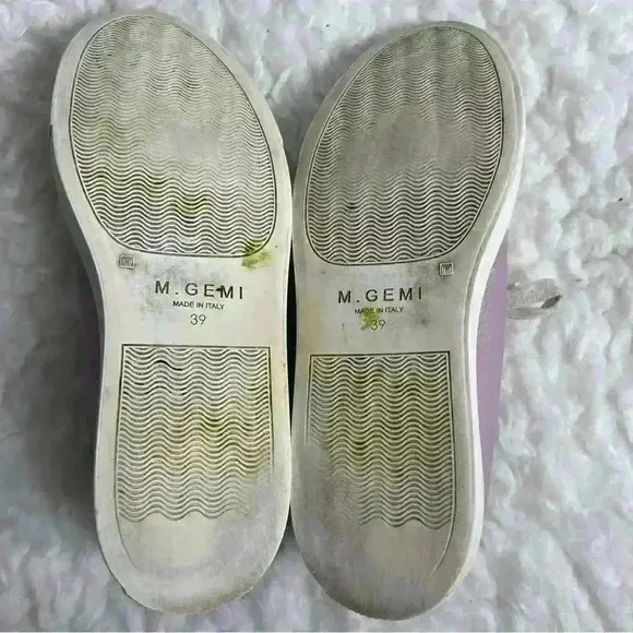 M. Gemi The Palestra  Purple Leather Lace Up Sneakers Shoes