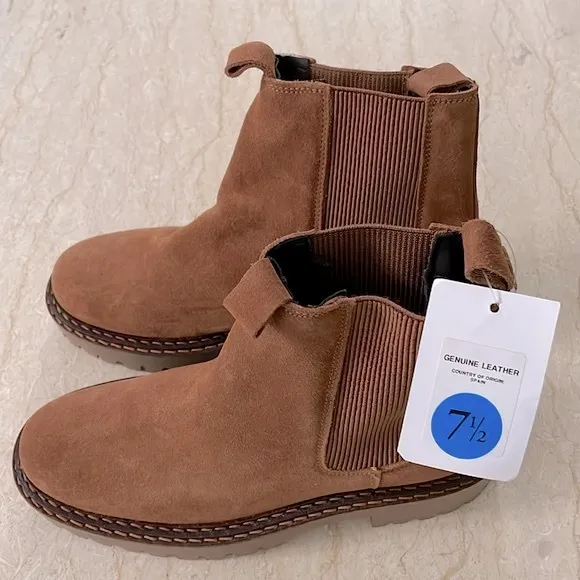 Made in Portugal CRUZA TENDENCIA Suede Leather Boots Women Size 38.